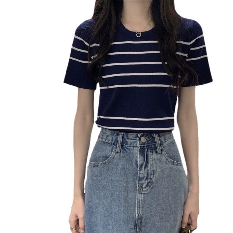 Прилив, летняя тонкая вязаная футболка без рукавов, Slim fit