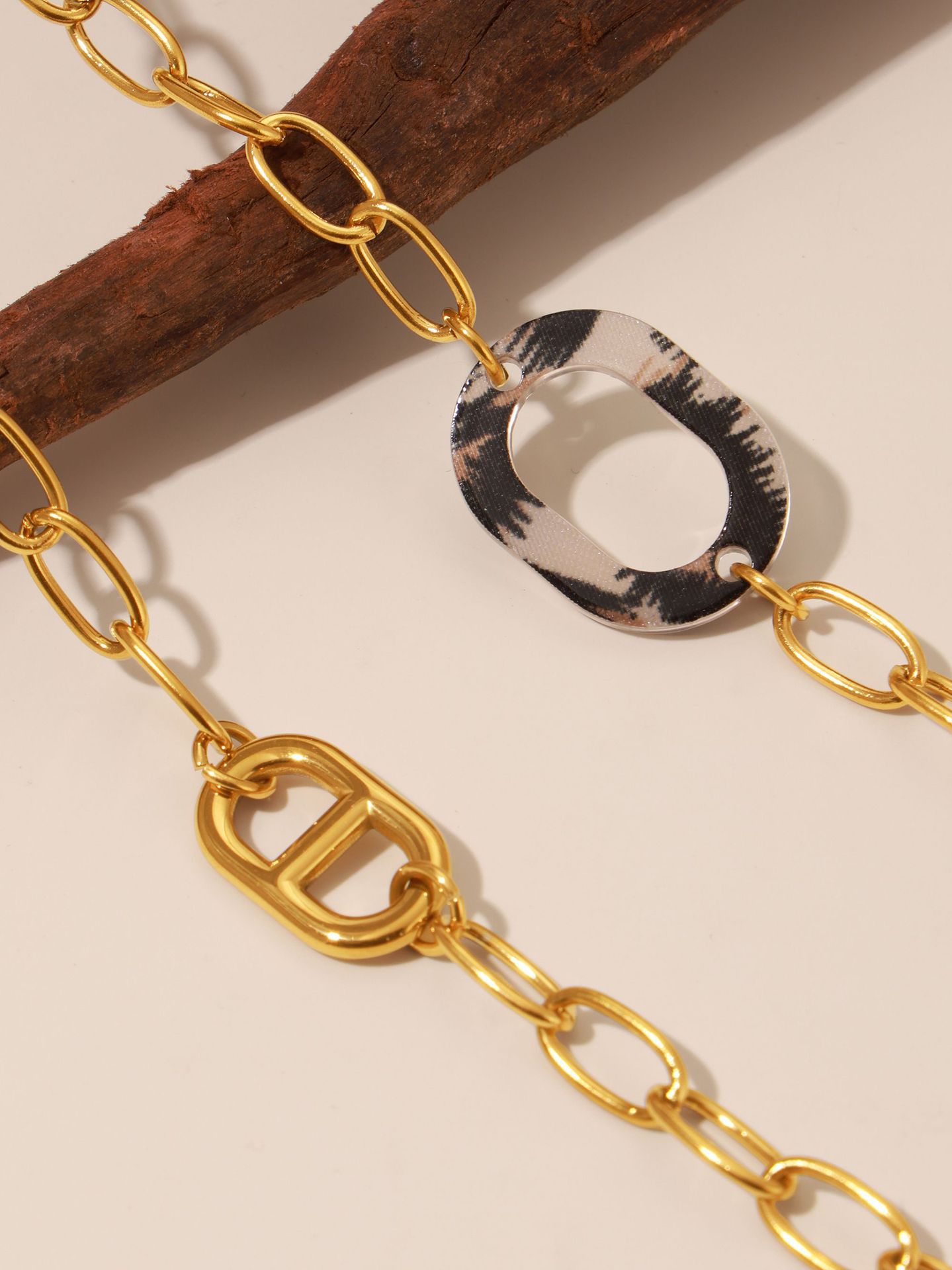 Leopard Print Stainless Steel Necklace