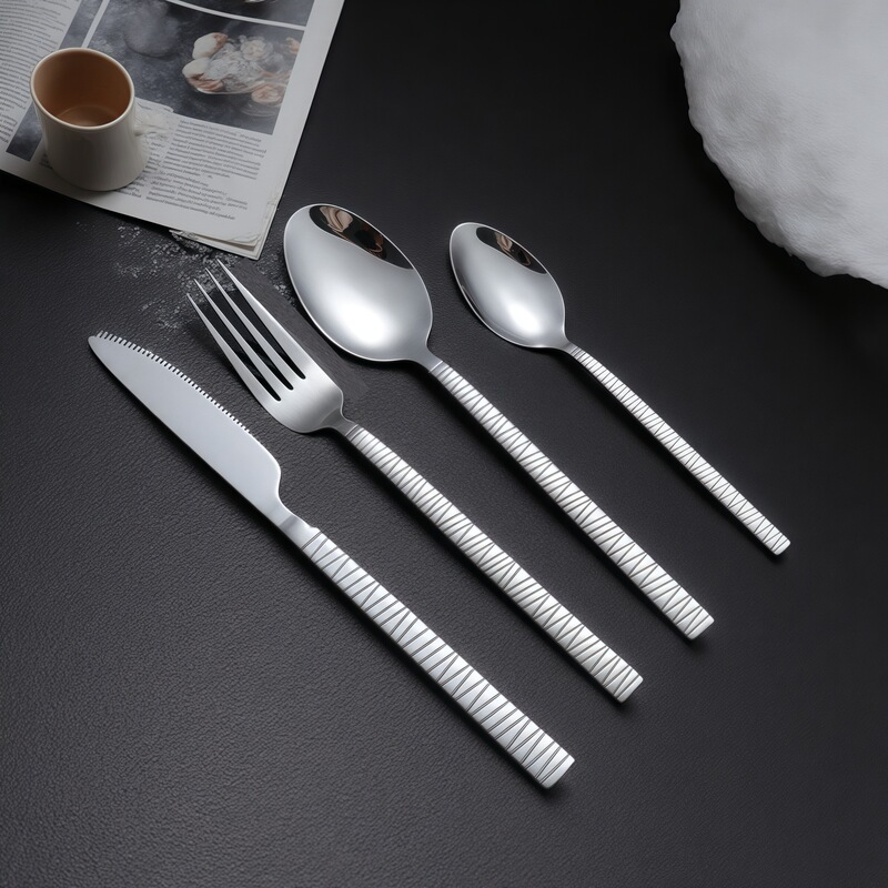 ストライプステンレス鋼ナイフ、フォーク、スプーンホテルカフェ洋食ナイフ AliExpress Amazon クロスボーダーサプライナイフインスタイル|undefined