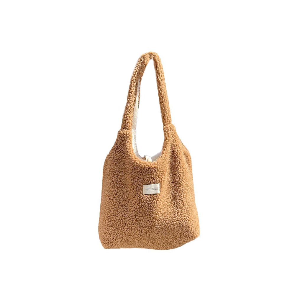310233 piel de cordero lindo felpa Otoño e Invierno de gran capacidad bolsa de lona mujer peludo de doble uso bolsa de chaleco