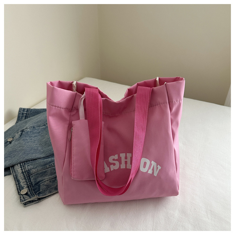 95g Weight Polyester Lining Material Magnetic Buckle Closure Type Double Shoulder Straps Strap Type Canvas Bag Bags Type Daily Occasion Oxford Cloth Material Women's Backpack Backpack Letter Pattern All Seasons Season Women's Gender Basic Style Square Shape Women's Basic Letter Oxford Cloth Shopping Bags 2