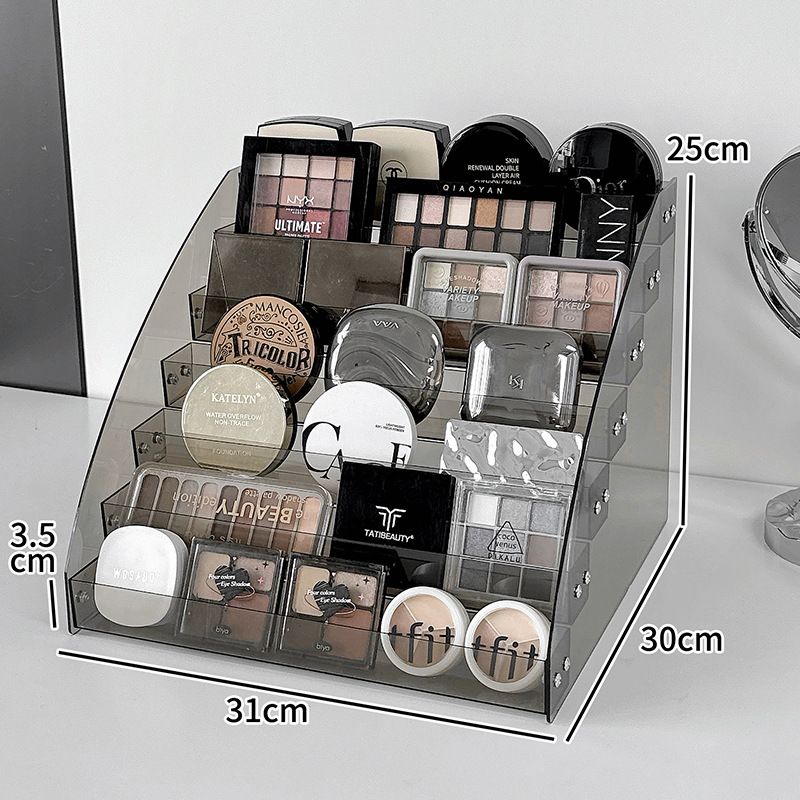 Cosméticos acrílicos capa de almacenamiento estante de exhibición lápiz labial caja de sombra de ojos estante de almacenamiento multicapa transparente para productos de cuidado de la piel image 11