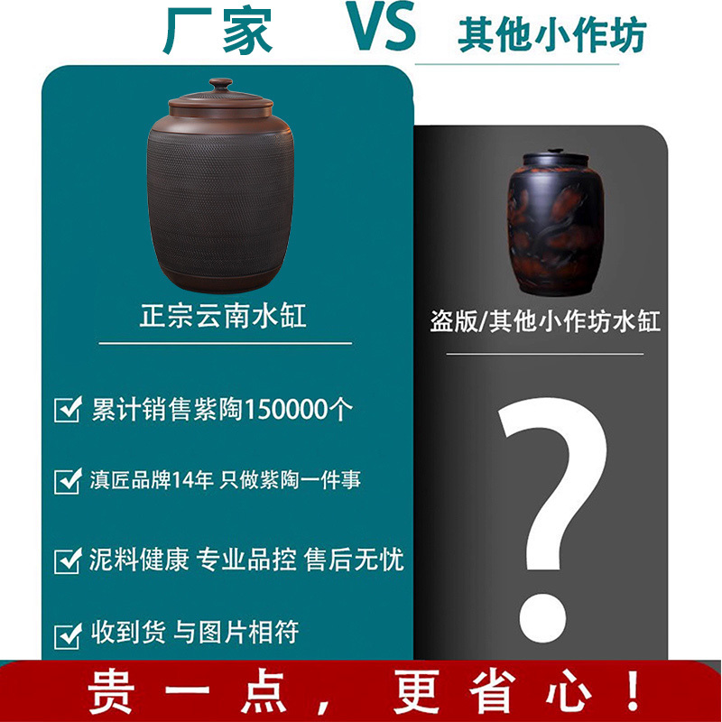 ✅ 雲南建水紫陶水タンク家庭用水貯蔵バケツ茶道水汲み浄水バケツ大型セラミックティーバケツ|undefined