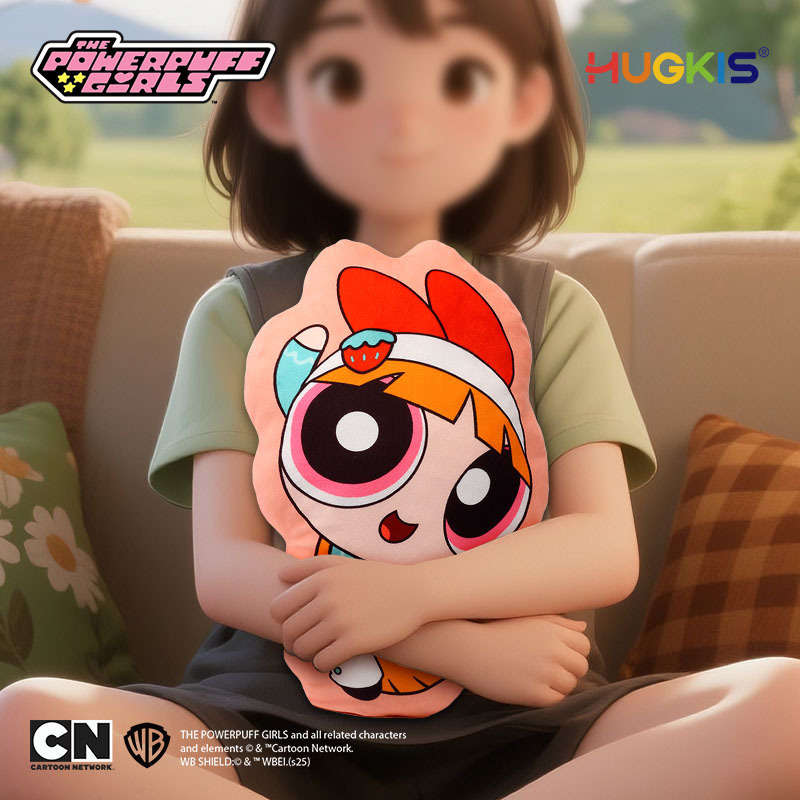 正版飞天小女警活力系列卡通图案创意沙发毛绒公仔抱枕双面靠垫枕|undefined