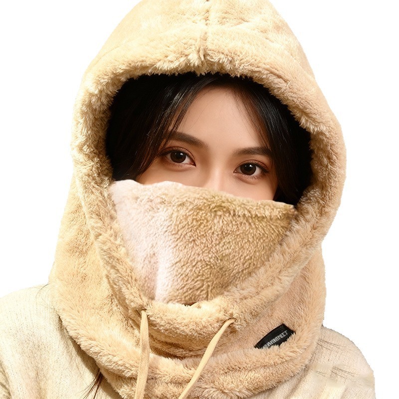 防风保暖冬天套头帽女骑行加绒脖套围脖女帽子围巾一体套头帽男士|undefined