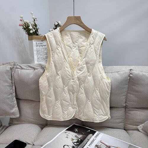 Down jacket vest for women, slim-fitting and slender, lightweight, can be worn as a top jacket or shoulder vest. 2025 spring new white goose down outerwear