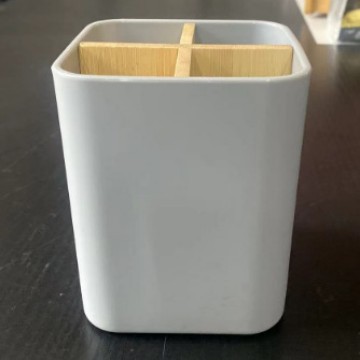 Hogar de bambú cepillo dientes titular cubo multifuncional baño cocina caja almacenamiento