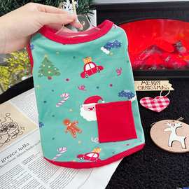 四季通用圣诞款德绒棉宠物狗狗猫咪衣服泰迪比熊贵宾圣诞装背心