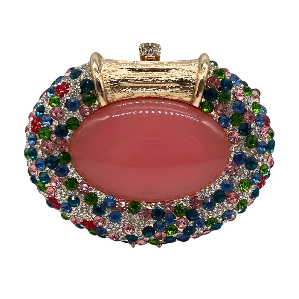 Cross-border nuevo ojo de gato elíptico diamantes bolsas de banquete bolsas de mano diamantes Rhinestone clutch