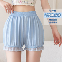 安全裤夏南瓜裤女薄防走光jk洛丽塔蕾丝保险裤大码宽松外穿灯笼裤
