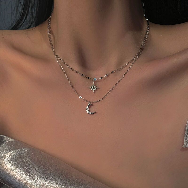 Xingyue Double-layer Necklace Women 2024 New Style Temperament High-grade Goddess Style Light Luxury Simple All-match Collar Chain Necklace Chain