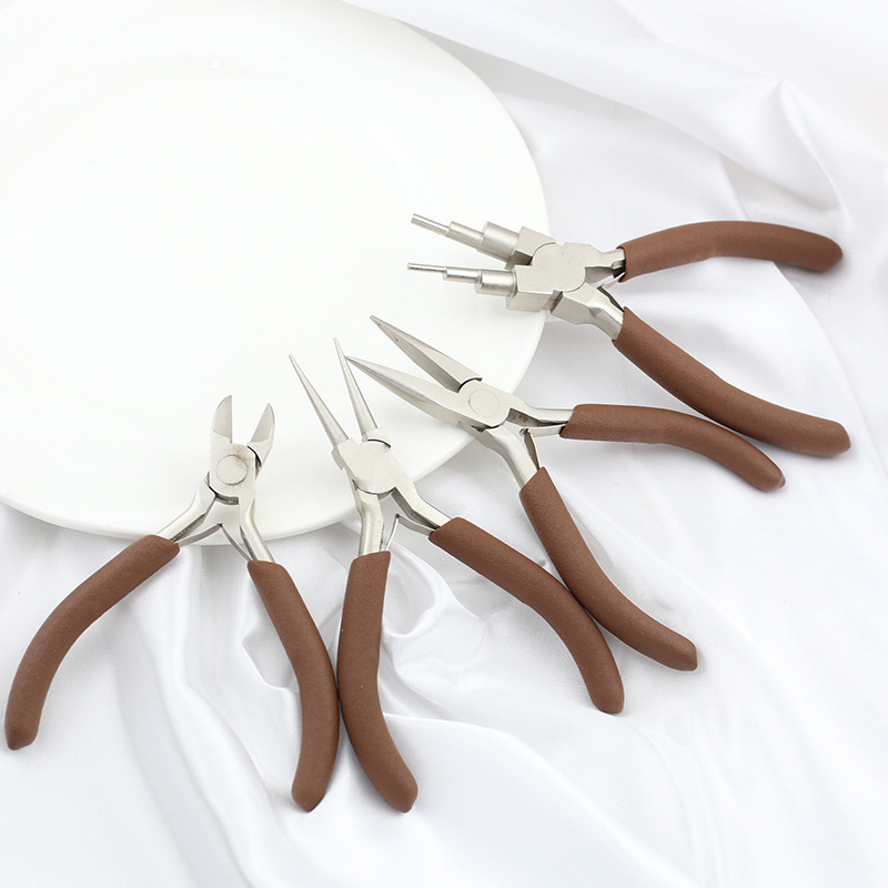 Jewelry tools sharp-nosed round-nose pliers cutting pliers six-segment pliers hairpin beaded thread-wound hairpin Niang DIY hand-made pliers