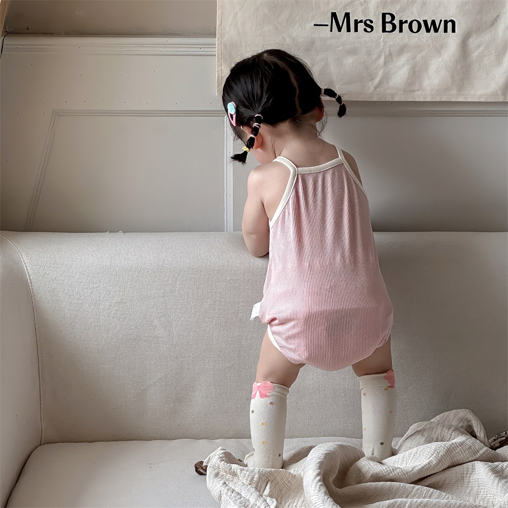 Ropa de bebé estilo de verano 0-2 años de edad, cabestrillo de bebé, mameluco triangular, traje de escalada, estilo delgado, tipo A, ropa de casa, ropa de pedo