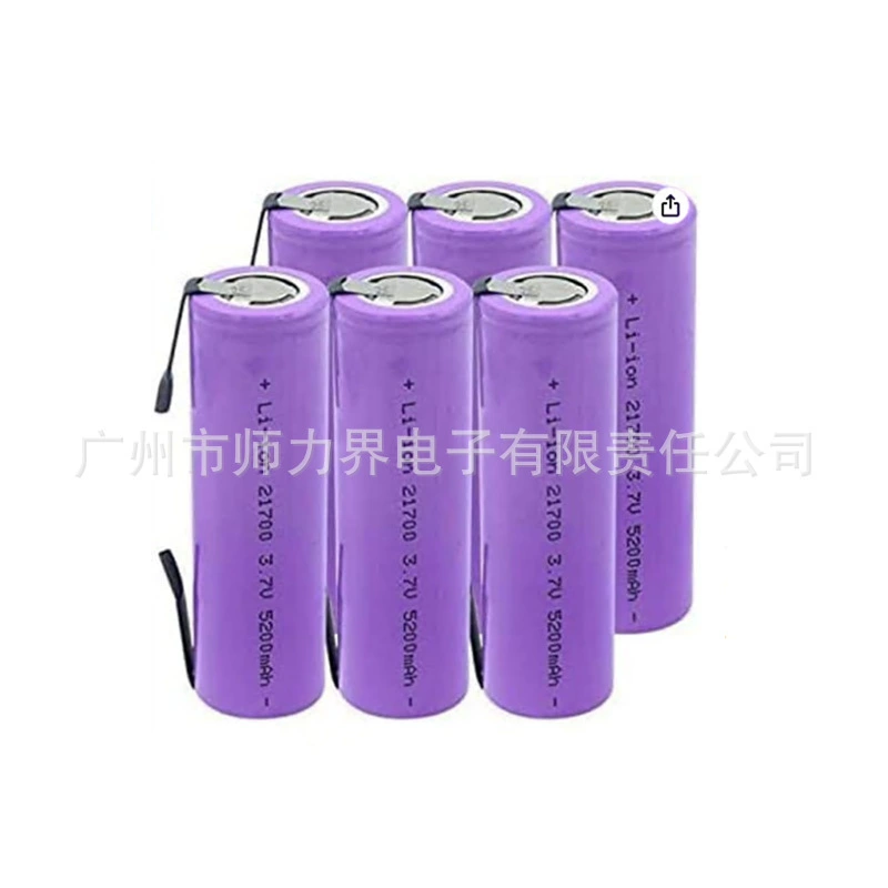 21700 литиевый аккумулятор 5200mAh 3.7V большой емкости для электромобиля, rechargeable аккумулятор с никелевой платой/разъем