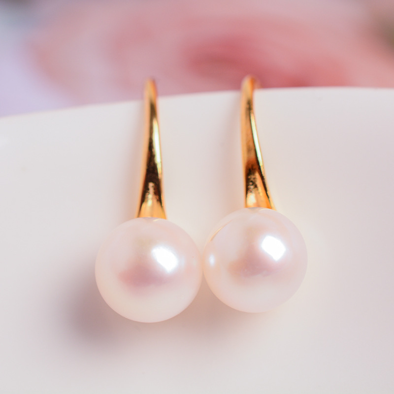 Natural Freshwater Pearl High-Heeled Shoes Ear Hooks, Versatile Jewelry Earrings for Women, Wholesale Light Luxury Style Earrings