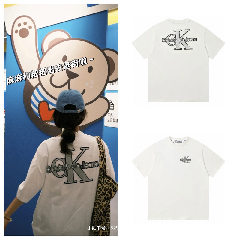 クロスボーダーCホーム クラシックレターオーバープリント半袖Tシャツ 260g ゆったり カジュアル 男女兼用 カップル シンプル 半袖|undefined
