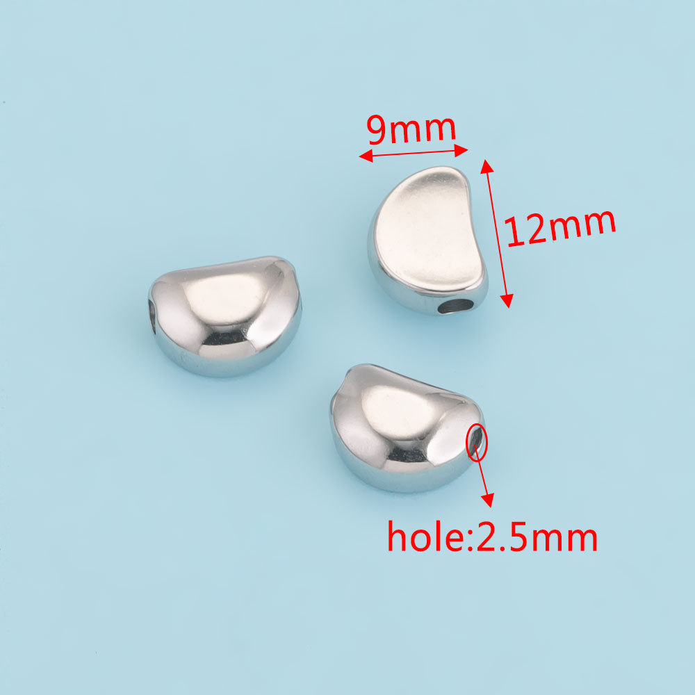 Acero inoxidable pulido Beanie perlas de perforación cuentas de tubo a través del agujero perlas de perforación cuentas de acero de titanio DIY accesorios de joyería hechos a mano