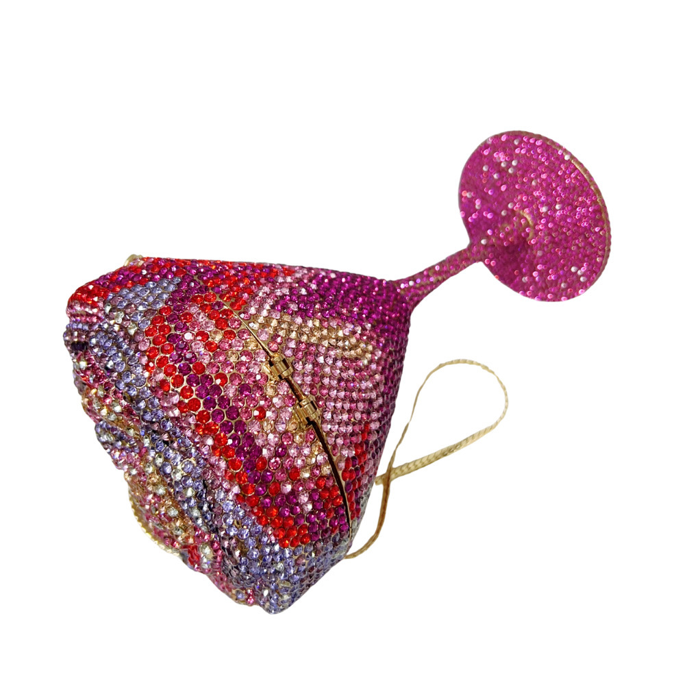 Copa bolsa de embrague nueva taza alta flor con diamantes bolsas de banquete de diamantes bolsas de mano duras