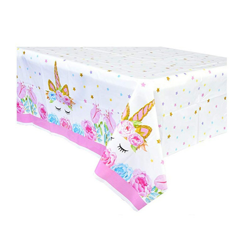 Fiesta de unicornio traje fiesta de cumpleaños traje desechable Placa de papel taza de papel tejido unicornio decoración del partido