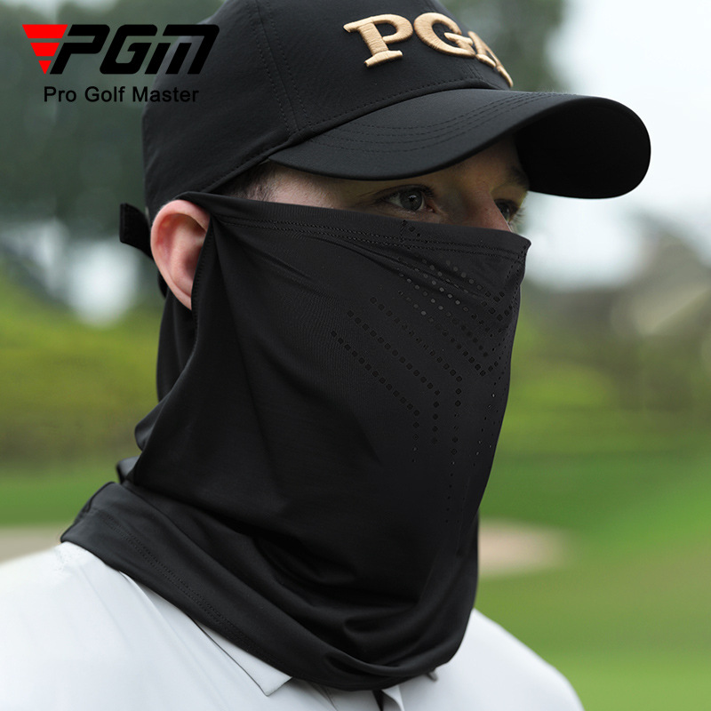 Mặt nạ chống nắng golf PGM nam thoáng khí chất liệu lụa băng mát lạnh — Koz008-trắng [Dây băng/UPF50 +/Thanh mũi mềm]