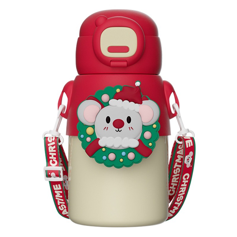 Marca nueva taza de vacío 316 taza giratoria de acero inoxidable de dibujos animados de alta apariencia hombres y mujeres taza de agua Regalo De vacaciones láser logo