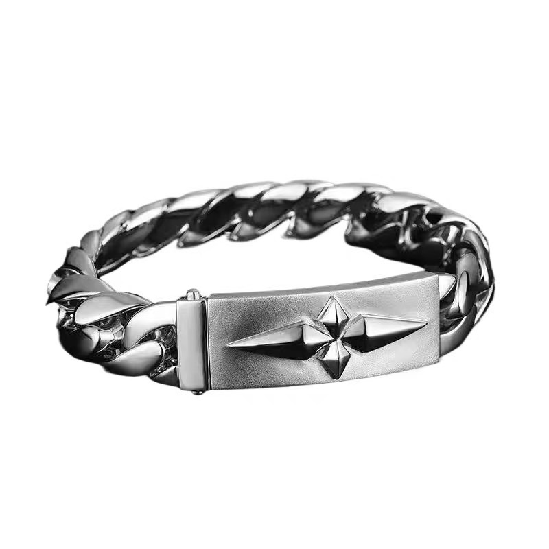 Liangxi Cuban Bracelet For Men, Trendy, Simple, Versatile, Unique, Bold, Niche Design, Thick And Heavy Solid Chain_voghion.com