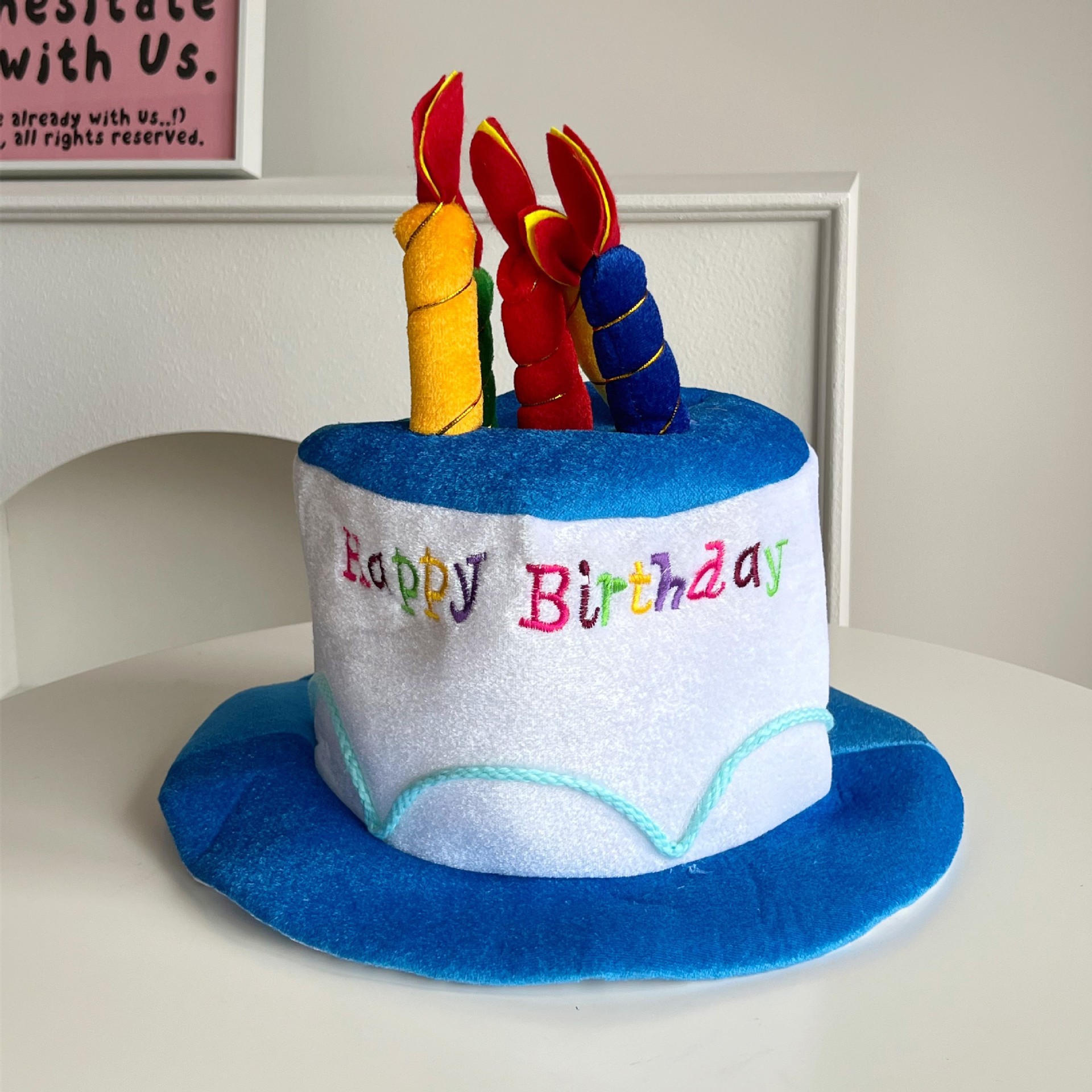 Sombrero de Pastel de Cumpleaños para Adultos de Tela para Fiesta