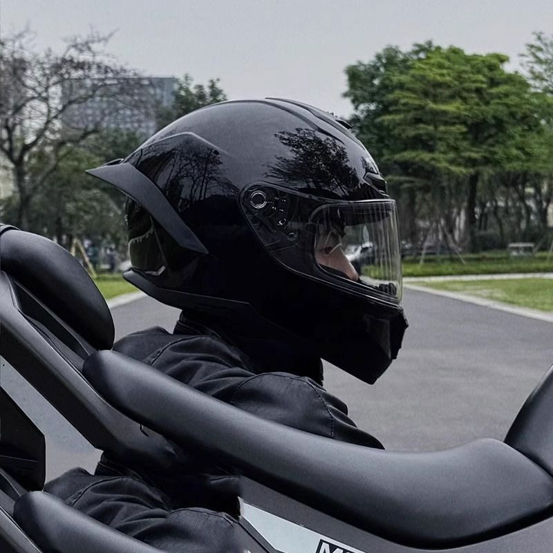Motorcycle Full-Face Helmet for Men, 3C Certified, Racing Style, All-Season Universal, Personalized Motorcycle Riding Full-Cover Warm Helmet for Women
