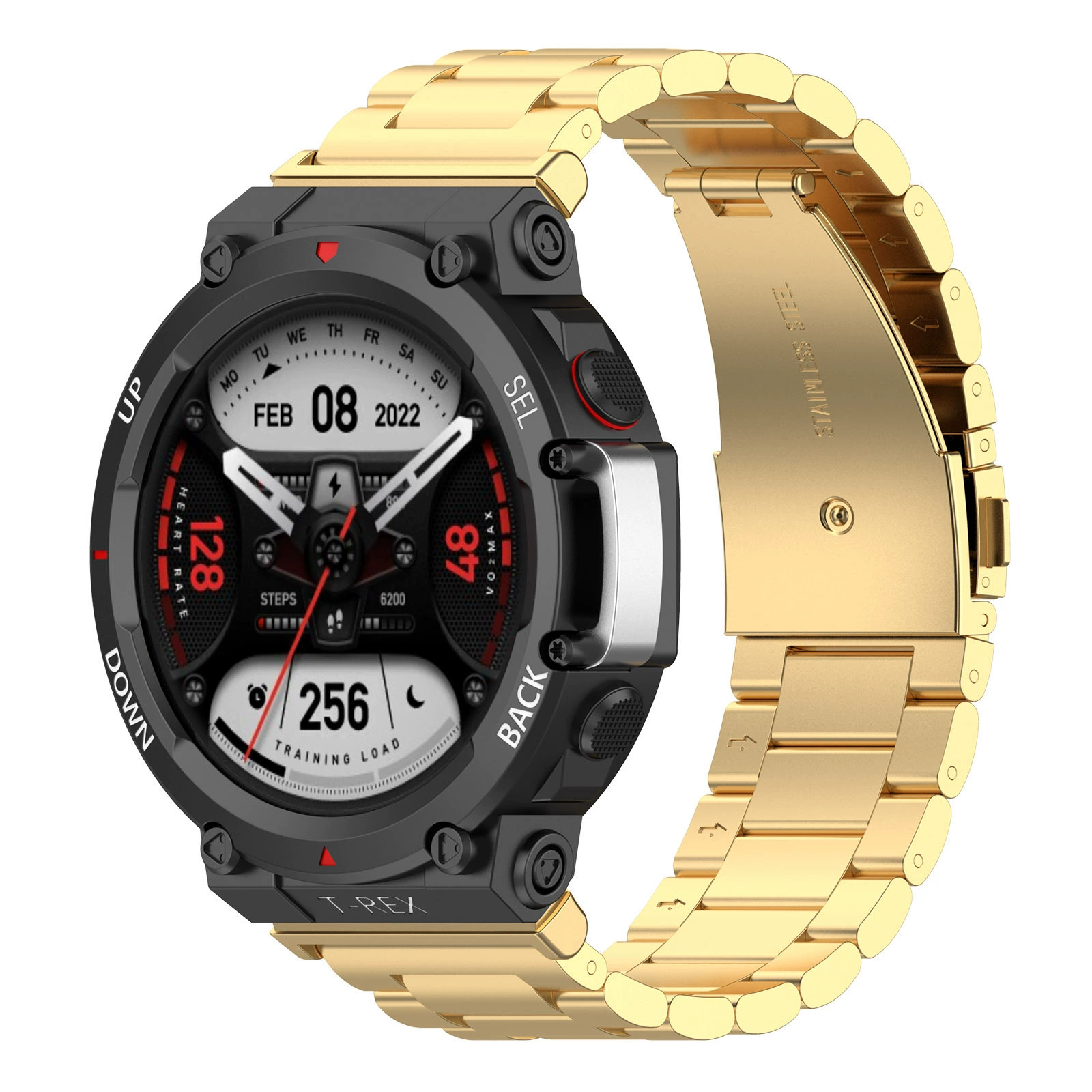 Ремешок для часов (Huami Amazfit T-Rex 1) стальной браслет с тремя звеньями, регулируется, 4 цвета