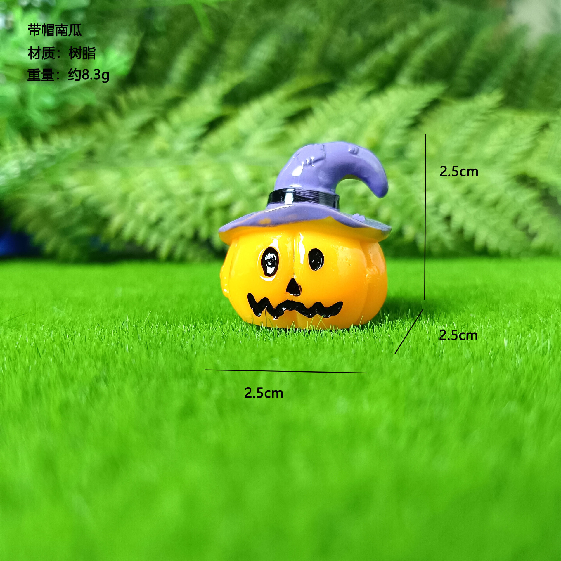 Nuevo halloween linda linterna de calabaza fantasma pequeño adornos micro paisaje accesorios de plantas llavero colgante