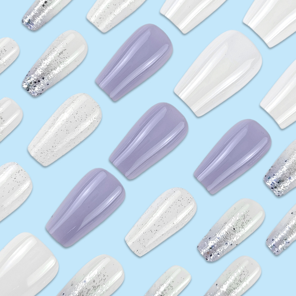 Nuevo parche de uñas de desgaste de flash de alta calidad 24 parche de uñas al por mayor brillo plateado esmalte de uñas transfronterizo image 4