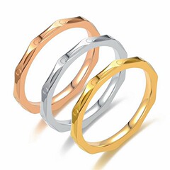 ing スタイルハイエンドニッチチタン鋼リング韓国語版ニッチ気質菱形彫刻リングリングクロスボーダーハンドジュエリー