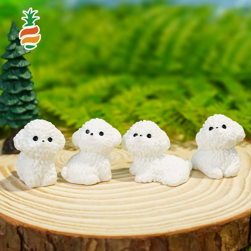 Автомобильные украшения для девочек, веселый и милый бишон фриз, декоративное украшение для снятия стресса на приборной панели автомобиля, украшение для аквариума, микроландшафт.