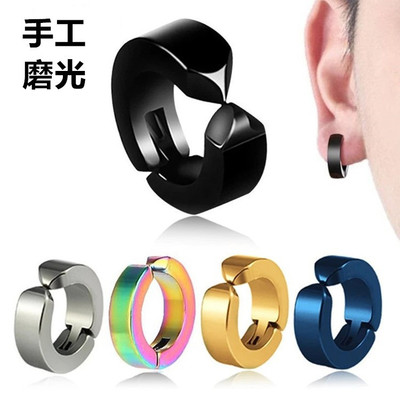跨境钛钢耳夹男无耳洞简约百搭个性饰品欧美潮女配饰轻奢风格|ms