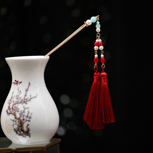 High-end Hanfu headdress for women, Chinese style bridal hairpin, ancient costume, elegant headdress, tassels, versatile accessories