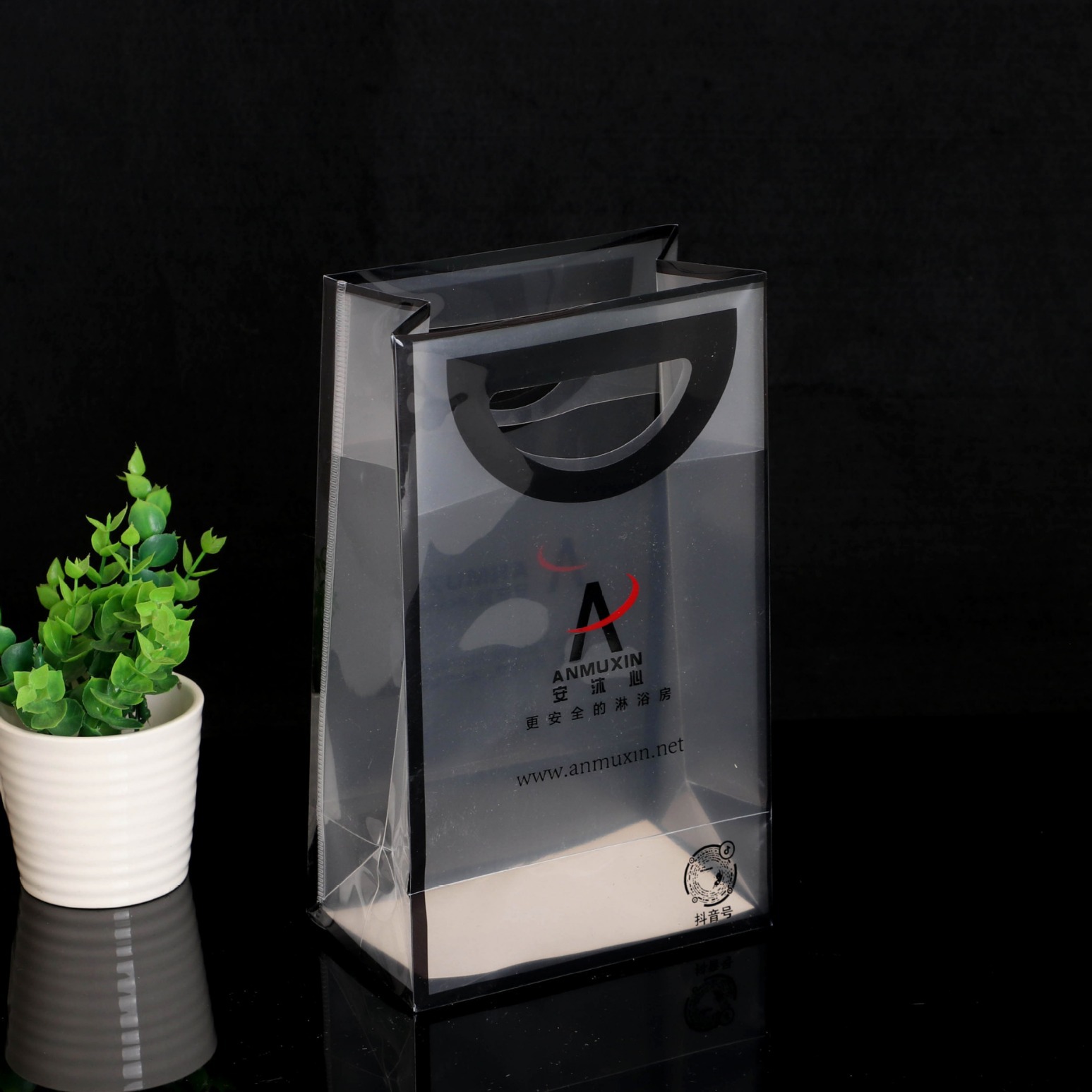 高档透明PVC手提购物袋PP磨砂饰品塑料礼品袋服装伴手礼印刷LOGO