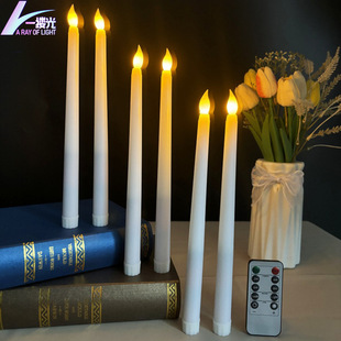 Cross-border remote control long rod LED electronic candle lights Halloween Christmas hotel atmosphere decoration simulation candles
