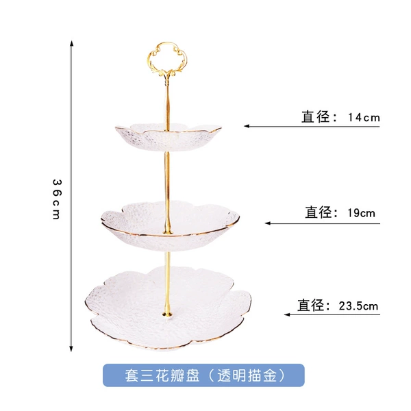 Set of three petal plates - transparent