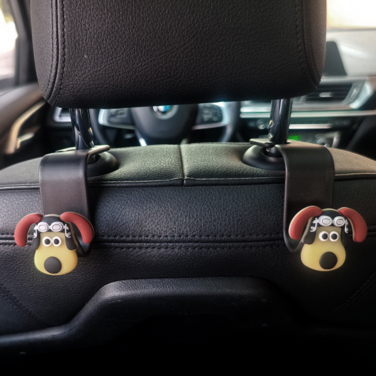 Coche trasero cabeza perro 3D 3D pegatinas de silicona coche gancho coche multi-asiento coche gancho asiento trasero gancho