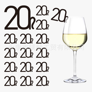TX Cross-border Acrylic Wine Glass Digital Birthday Wine Label Advanced Sense Party Goblet Pendant Decoration