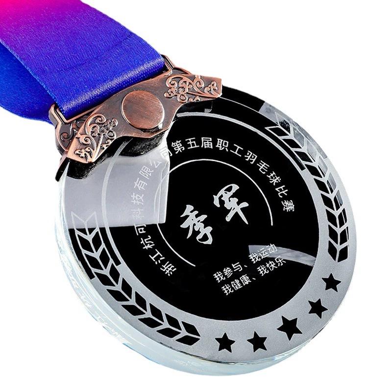 Цветная хрустальная медаль для детского сада с именной табличкой, золотая медаль с индивидуальной гравировкой, памятная медаль для студенческих добровольческих работ