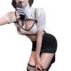 Sexy Stewardess Suit Role-Playing Uniform Suit Split Cut Out Pure Desire Cos Female Anchor Temptation Pajamas for Women