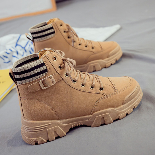  Winter New Martin Boots Women's Boots Short Boots Cotton Shoes Fleece Lined Thick Women's Shoes Snow Boots Cotton Boots Fleece Lined Thick