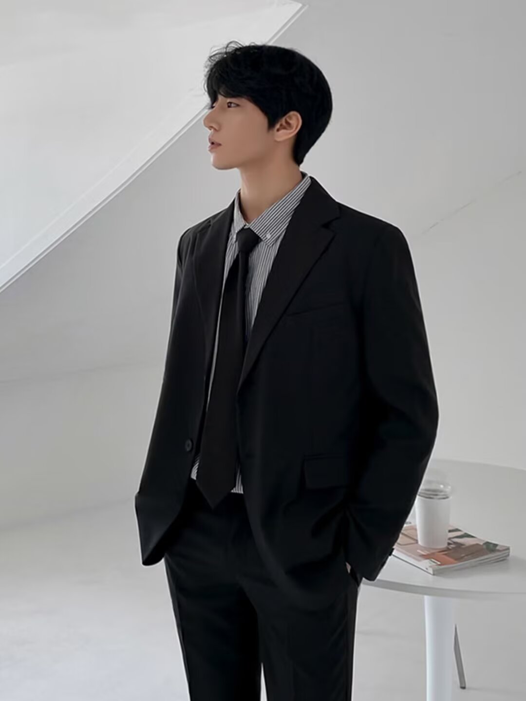 [수백만개 재고를 갖춘 대외 무역 직접 공급] 홍콩 스타일 남성용 봄, 가을 정장 재킷, 다재다능한 캐주얼 정장 트렌드