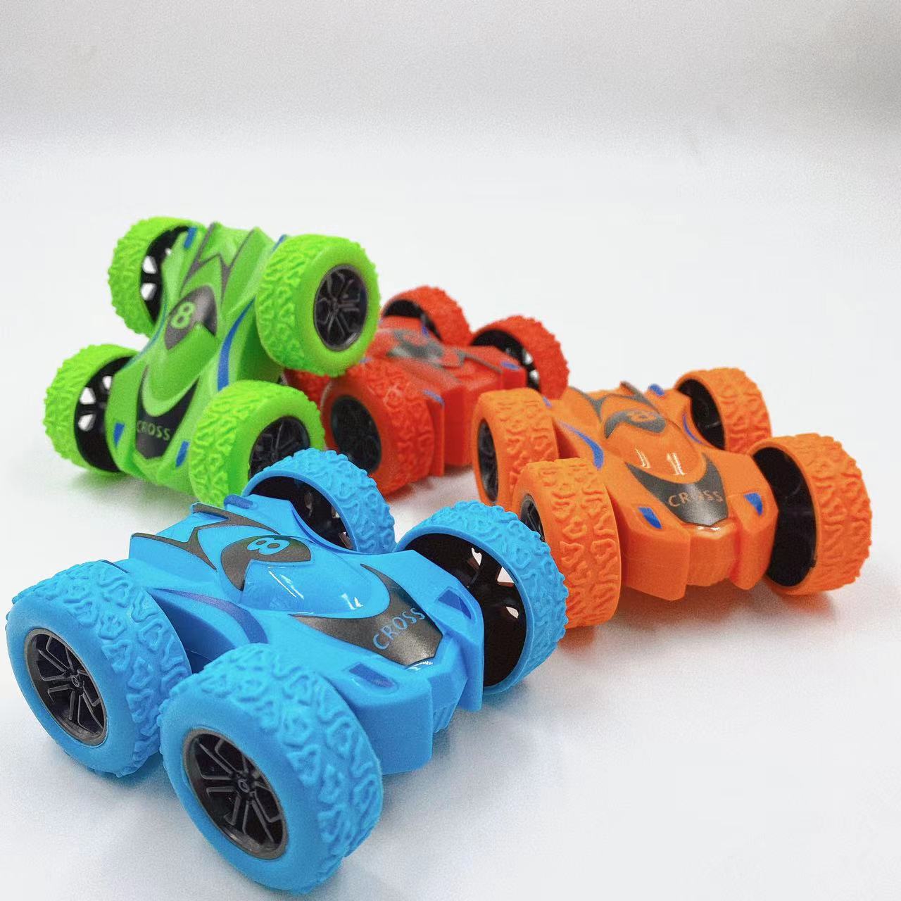 Juguete para niños inercia vehículo todoterreno coche de doble cara 360 grados niño tracción en las cuatro ruedas Tire hacia atrás modelo de coche lote de puesto de regalo