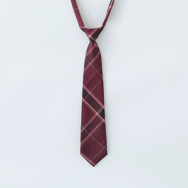 Blushing checked K tie