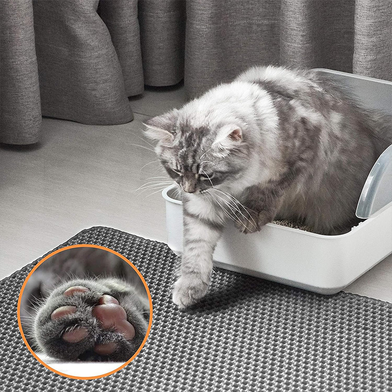 猫砂マットEVA持ち出し防止二重集砂防止外はね防止猫砂盆ペットマット耐摩耗性グリップフィルター砂コントロールマット|undefined
