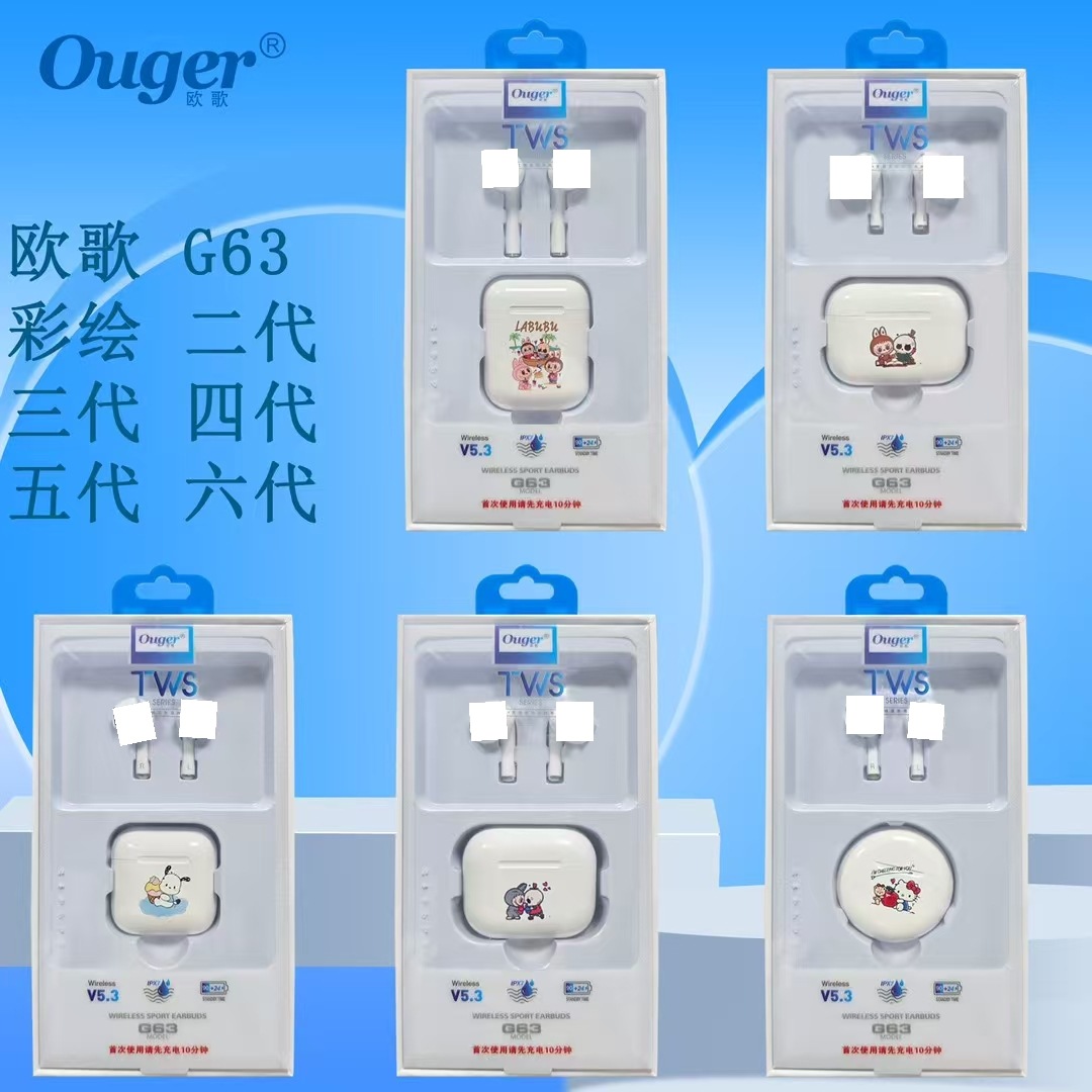 Ouge G63 Graffiti Binaural Wireless Bluetooth Headset Cartoon Painted In-Ear Tws Touch Music Bluetooth Headset