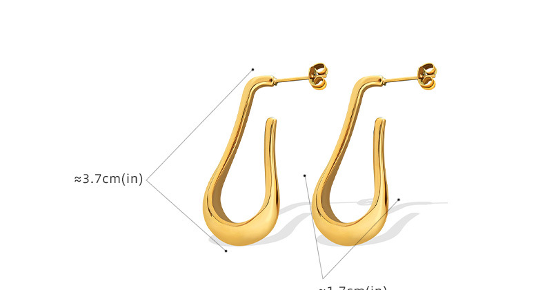 Einfacher Stil Wassertropfen Titan Stahl Ohrringe Edelstahl Ohrringe display picture 1