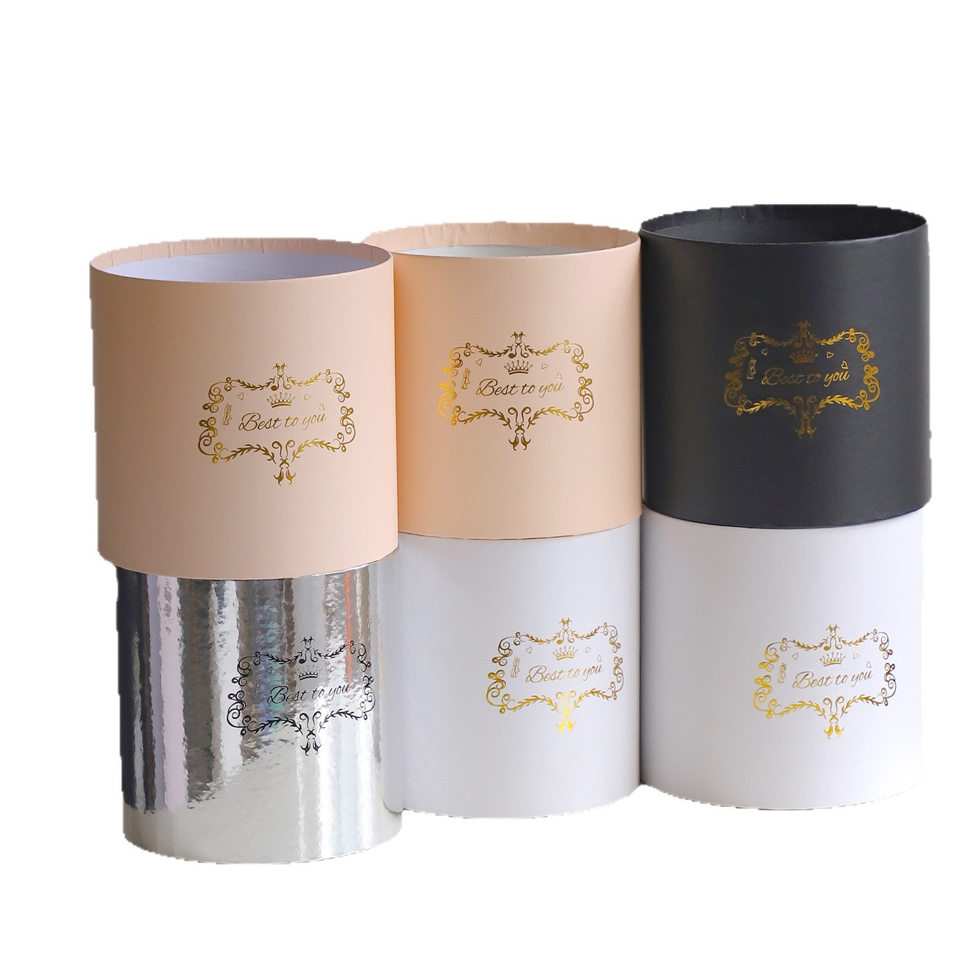 Siete colores cordier cubierto dos buquetes de flores abrazar barril de flores caja de embalaje de flores caja vacía materiales de diseño floral